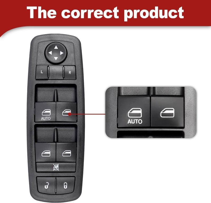 Hsbang Power Window Switch Compatible with 2011-2016 Dodge Journey Driver Side Master Window Control Switch Replaces 68084001AD,68084001AB,68084001AC - Image 4